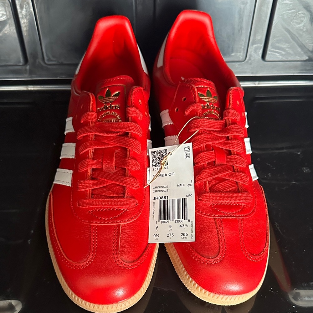 Adidas Samba OG Red and White Men's Sneakers
